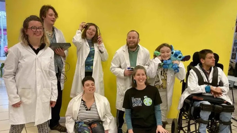 Alice with members of the Pelican Project in Exeter